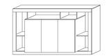 Viola 3 Door 172cm White Gloss and Concrete Grey Sideboard - FurniComp