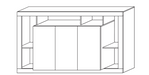 Viola 3 Door 172cm White Gloss and Concrete Grey Sideboard - FurniComp