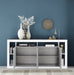 Viola 4 Door White Gloss and Concrete Grey 210cm Sideboard - FurniComp