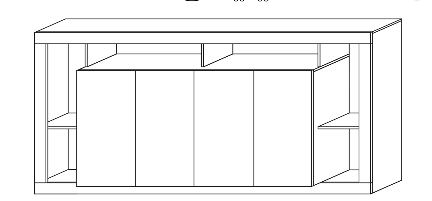 Viola 4 Door Mercure Oak Large Sideboard - FurniComp