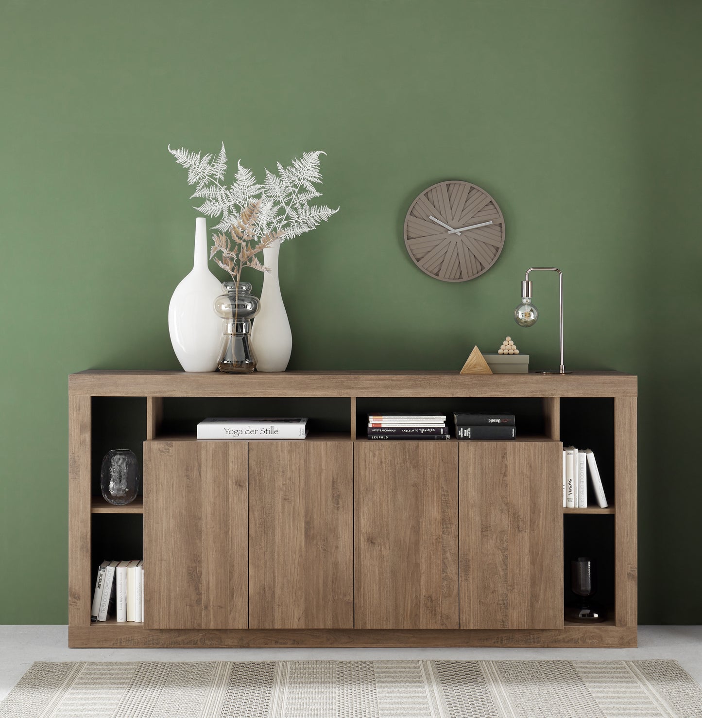 Viola 4 Door Mercure Oak Large Sideboard - FurniComp