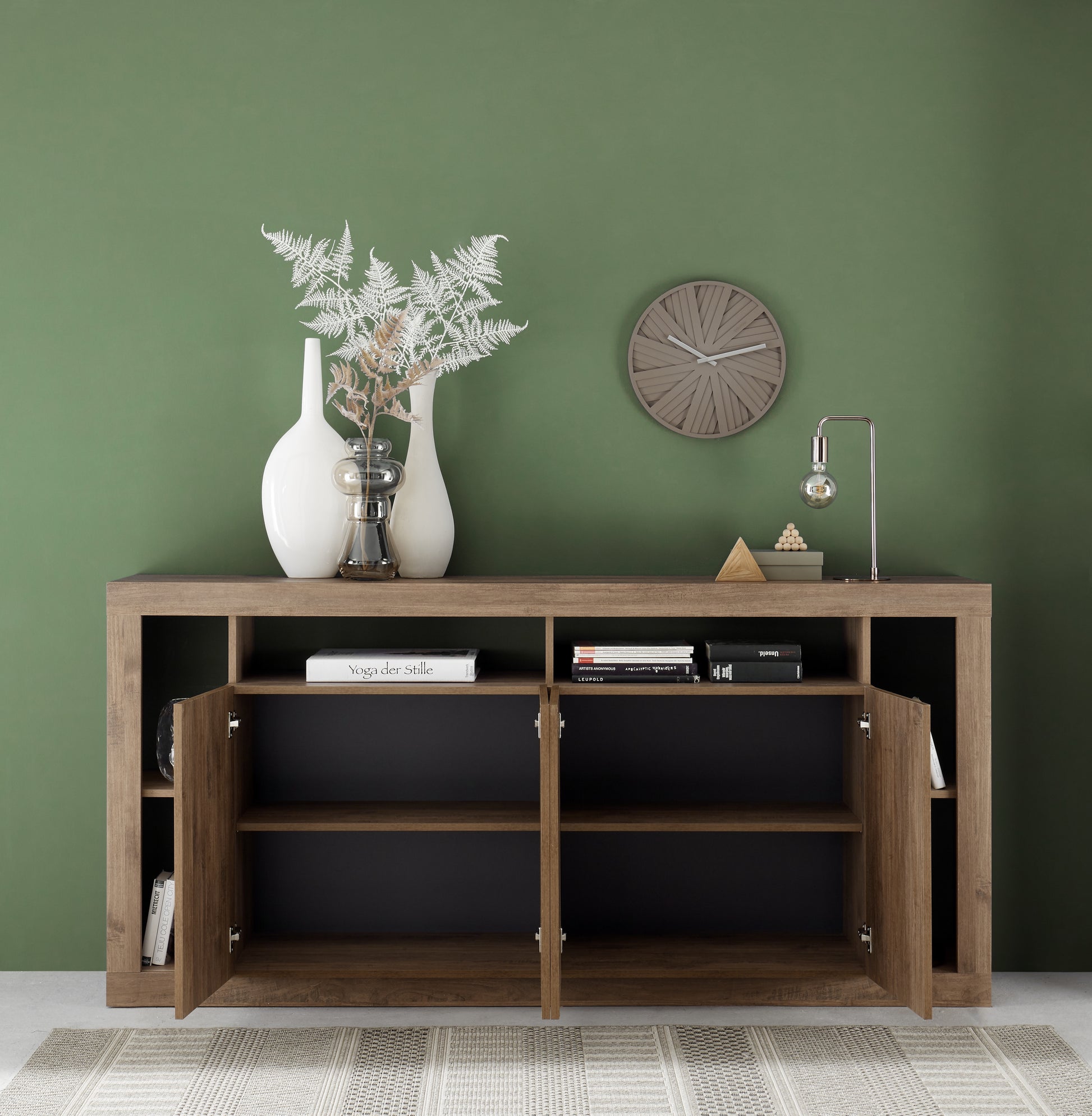 Viola 4 Door Mercure Oak Large Sideboard - FurniComp