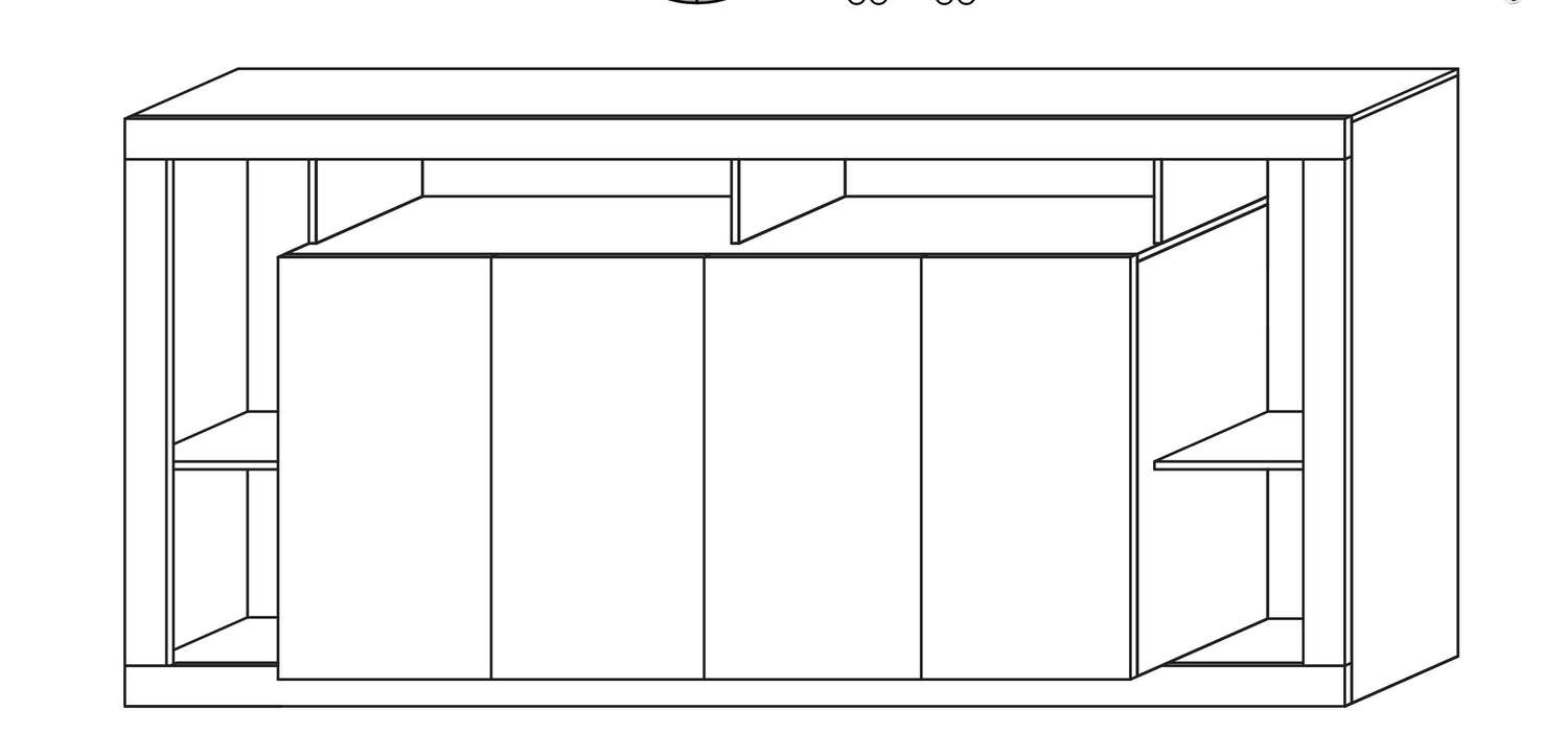 Viola Large 4 Door 210cm Mercure Oak Sideboard - FurniComp