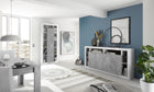 Viola 3 Door 172cm White Gloss and Concrete Grey Sideboard - FurniComp