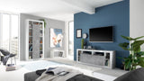 Viola 3 Door 172cm White Gloss and Concrete Grey Sideboard - FurniComp