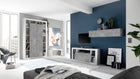Viola 3 Door 172cm White Gloss and Concrete Grey Sideboard - FurniComp