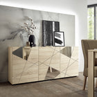 Giulia 3 Door Oak Sideboard with Mirrors - FurniComp
