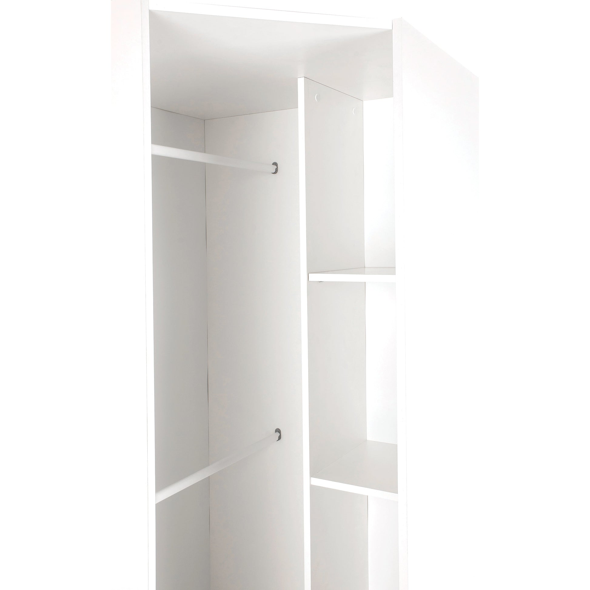 Olivia/Lily/Zoe 1 Door White Mirrored Corner Wardrobe - FurniComp
