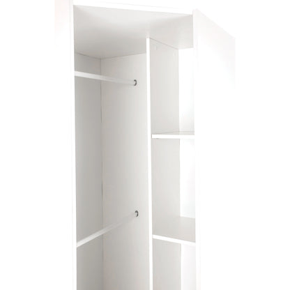 Olivia/Lily/Zoe 1 Door White Mirrored Corner Wardrobe - FurniComp