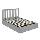 Windsor Grey Shaker Style Wooden Ottoman Lift Up Storage Bed - FurniComp