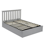 Windsor Grey Shaker Style Wooden Ottoman Lift Up Storage Bed - FurniComp