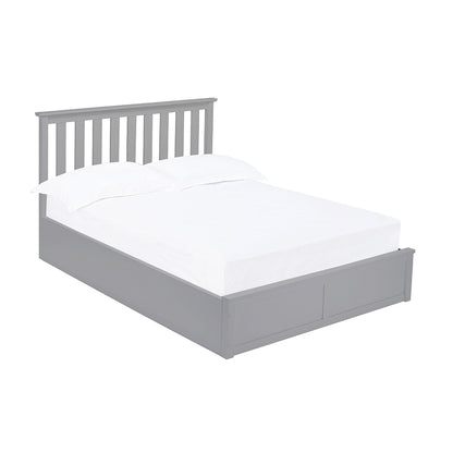 Windsor Grey Shaker Style Wooden Ottoman Lift Up Storage Bed - FurniComp